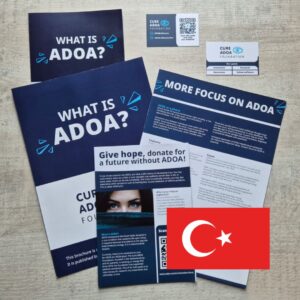 Flatlay downloads Cure ADOA Foundation with Turkish flag