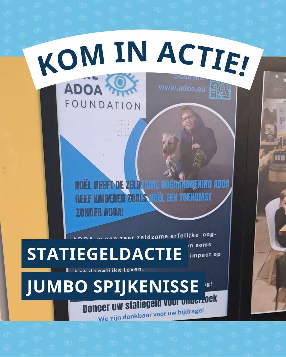 Poster bij flessenautomaat Jumbo Spijkenisse over statiegeldactie.
