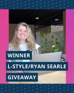 Printscreen of announcement video with the text 'Winner L-style/Ryan Searle giveaway'