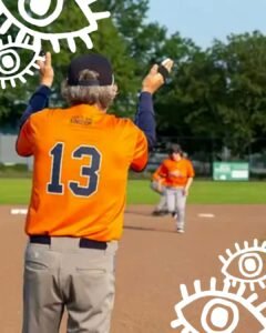 Coach klapt voor geblinddoekte honkbalspeler